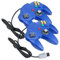 TheMax Blue (2 Pack) Long Handle Grip Game's Controller Classic Compatible with Nintendo 64-bit N64 Controller Gamepad Joystick Classic Wired N64 USB PC Game Controllers for Windows Mac Raspberry