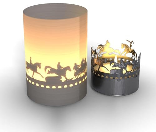 Reitsport Tube Teelicht Schattenspiel - Silhouette Kerze mit traumhaftem Schattenspiel | Ideal als Geschenk für Pferdeliebhaber & Reitsportbegeisterte