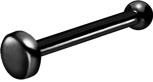 PIERCINGLINE Chirurgenstahl Nasenpiercing Platte Piercing Nase Stecker Schwarz