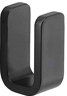 Gedy Outline Appendiabiti da Parete Nero, Misure e Peso: 7X3X4,6 CM & 0,235 kg, Appendino da Muro in Ottone, Cromall®, resine termoplastiche, Acciaio Inox, Design Simone Micheli, 15 Anni Garanzia