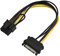 Kafuty Adaptador de alimentación SATA a PCIE Cable de Adaptador de Fuente de alimentación PCI Express Hembra de 15 Pines SATA Macho a 8 Pines(Cable SATA Individual de 20 cm)