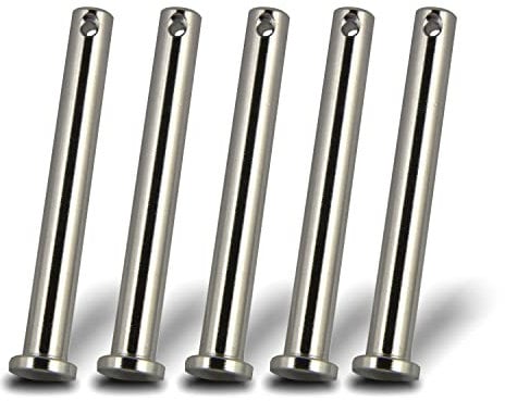 PROTECH 5 Stück Steckbolzen 12x75mm Edelstahl V4A rostfreier A4 Bolzen Splintbolzen Stecksplint Sicherungsbolzen Bolzen mit Kopf und Splintloch