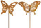 B2S BACK2SEASON 2 x Metall Stecker Schmetterling Rost-Finish Gartenstecker Rostfigur Gartendeko Edelrost Frühling Sommer H=58cm 2er Set