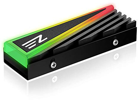 EZDIY-FAB NVME M.2 Aluminiumkühlkörper 5V 3-poliger ARGB-Kühler für 2280 M2 SSD-Kühlkörper Tri-Cool mit Silikon-Wärmeleitpad