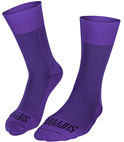 SUPPORT Calzini da ciclismo superleggeri da uomo, escursionismo, camminata, bicicletta, Purple, 42-44