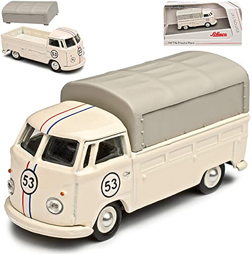 Volkwagen T1 Weiss Herbie Nr 53 Pritsche mit Aufsatz 1950-1967 H0 1/87 Schuco Modell Auto