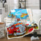 Karikatur Auto Kuscheldecke Feuerwehrwagen Krankenwagen Decke 130x150cm für Kinder Jungen Mädchen Feuerwehr Feuerwehrmann Flanell Fleecedecke Dringende Hilfe Wohndecke für Schlafsofa Couch