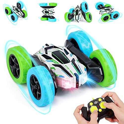 Ferngesteuertes Auto für Kinder RC Stunt Auto 4WD 2.4 Ghz Fernbedienung 360° Flip RC Auto Offroad mit Zwei aufladbare Batterien Spielzeugautos Ferngesteuerte Fahrzeuge für Jungen ab 3 4 5 6 7 8 12