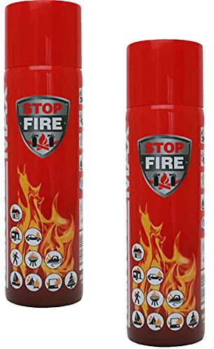 2X 500 ml Premium Feuerlöschspray Auto Feuerlöscher Feuerlösch Spray für Fettbrände Wohnung Camping Grillen