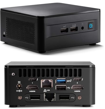 Intel NUC 12 Pro NUC12WSHi7 Dual LAN Mini-Desktop-Computer, 12. Generation Core i7-1260P (12C/16T, bis zu 4,4 G), Mini-PC, Barebone