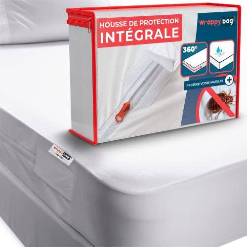 Wrappybag Matratzenschoner Wasserdicht – Matratzenhülle Anti-Bettwanzen & Milben – Matratzenschutz ohne Chemikalien – Weiche Baumwolloberfläche – 160 x 200 x 25