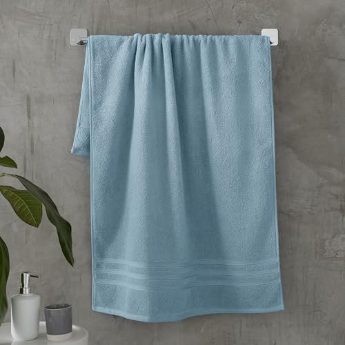 Catherine Lansfield Zero Twist Cotton Bath Sheet Pair, 90x140 cm, Blue
