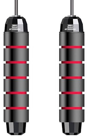 Springseil Tangle Free Fast Jump Rope Rigging Ball Bearing Steel Jump Rope Gym Fitness Home Workout Slim (Rot)