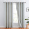 TOPICK Leinen Vorhänge Gestreifte Gardinen mit Ösen Modern Beige Leinenoptik Vorhang Wohnzimmer Privarsphäre Gardine Lichtfilterung Ösenschal mit Streifen Muster 2er Set H175xB130cm Blau auf Beige