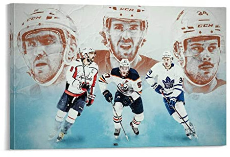 TSALF Poster und Drucke Kein Rahmen Connor Mc-David Auston Matthews und Alexander Ovechkin Poster Hockey Bild Wanddekoration Druck für Büro Wohnzimmer Zuhause 60x90cm