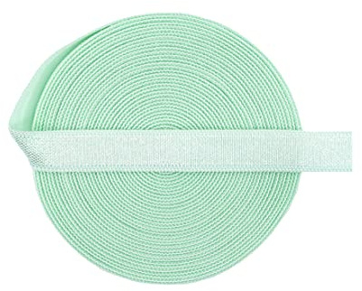 Bristlegrass Bandes élastiques pour couture - Vert pastel - Bobine élastique - Haute élasticité - Pliage - Sangle de soutien-gorge à nouer - Vert pastel - 25,4 cm - 9,4 m - Vert pastel
