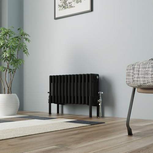 NRG Radiateur traditionnel en fonte à quatre colonnes 300 x 605 mm Noir