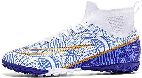 BINBINNIAO Fußballschuhe Unisex Fußballschuhe Männer High-Top Spikes Outdoor-Trainer Stollen Professionelle Wettbewerb Leichtathletik Sneakers