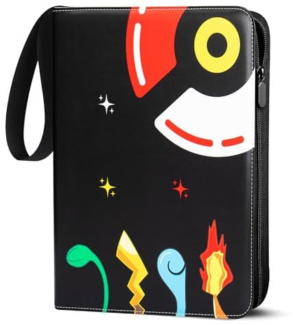 Sammelalbum für Pokemon Karten, 50 Seiten 400 Taschen Sammelkarten Album, Tragbar Wasserdicht PU Karten Halter, Sammelkartenalben Es ist das Geschenk für Kinder