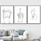 Sexy Frauen-Körperkunst-Leinwand-Poster abstrakte weibliche Linienzeichnung Druckgemälde minimalistische Wandkunst Bilder Wohnzimmerdekoration ohne Rahmen 40 x 50 cm x 3 Stück