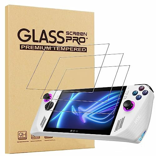 MEMELOKA Cristal Templado para ASUS ROG Ally X 2024/ROG Ally 2023/MSI Claw, 3 Piezas 9H Dureza Antiarañazos Cristal Templado para Asus ROG Ally, Alta Sensibilidad