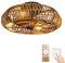 Lampadario con Ventilatore da Soffitto Vintage, Rustico Ventilatore da Soffitto con Luce e Telecomando Attacco E27 , Motore DC Silenzioso, Funzione Estate Inverno, Cordone di Canapa Stile Bohemien