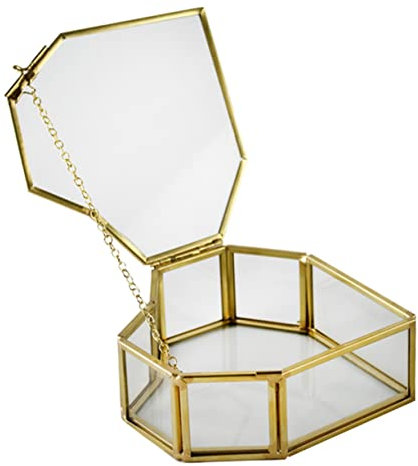 ABOOFAN Schmuckvitrine Aus Glas Mit Herzform Als Halskettenbox Und Ohrringbox Für Aufbewahrung Von Wertvollem Schmuck Und Accessoires Elegante Schmuck-organizer-box Für Frauen