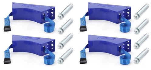 Lot de 4 porte-bouteilles de gaz propane - Support mural pour bouteille de gaz - En ABS - Avec vis - Bleu