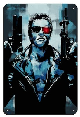 Filmposter The Terminator (4) Retro Poster Metall Blechschild Chic Art Retro Eisen Malerei Bar Menschen Höhle Cafe Familie Garage Poster Wanddekoration 20 x 30 cm