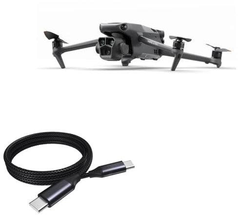 BoxWave Cable Compatible with DJI Mavic 3 Pro - DirectSync PD Cable (3ft) - USB-C to USB-C (100W), Type C Braided 3ft Charge and Sync Cable - Jet Black