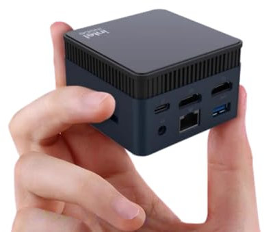 WayPonDEV BY51 Intel Alder Lake N100 Mini-Computer, Windows 11 Pro Mini-PC, LPDDR5 RAM, unterstützt Dual 4K Display, WiFi5/BT4.2, GbE für Büro-Heimkino-Gaming (12GB RAM +512G SSD)