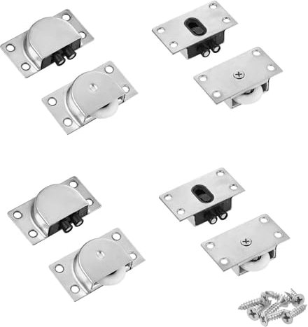 INCREWAY 4 Sets Furniture Roller Wheels Sliding Wheels for Wardrobe Cabinet Closet Window Sliding Door Wheels Hardware Accessories Pulley (Nylon Single Wheel)