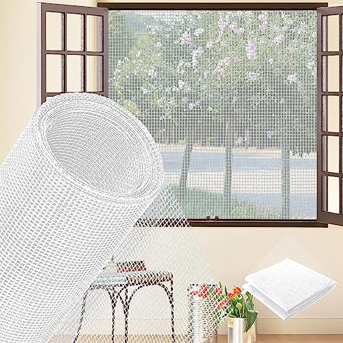 Fliegengitter für Fenster 200x900cm, Fliegennetz Fenster Einfach Zu Schneiden Meterware Fiberglass Screen für Fenster, Balkontür Fenster Weiss