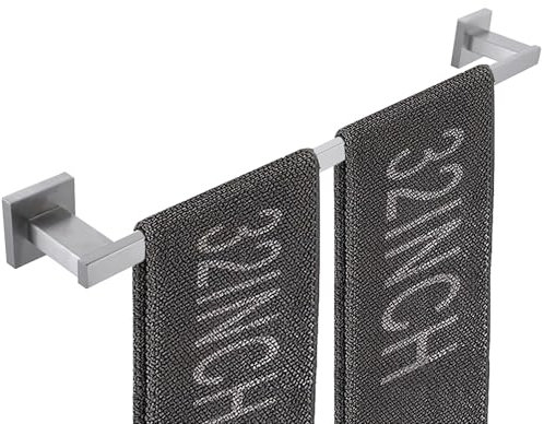 LANC A9010BN-L8 Handtuchstange für Badezimmer, Wandmontage, gebürstetes Nickel, Badetuchhalter, Edelstahl, 80 cm, Handtuchstange für Küche, quadratischer Handtuchhalter, Handtuchhalter,