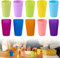 Lot de 30 Gobelets en Plastique Colorés Réutilisables - 260 ml, 10 Couleurs - Pour Enfants, Fêtes en Plein Air