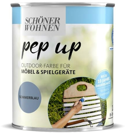 1 L pep up Outdoor Farbe für Möbel & Spielgeräte Sommerblau