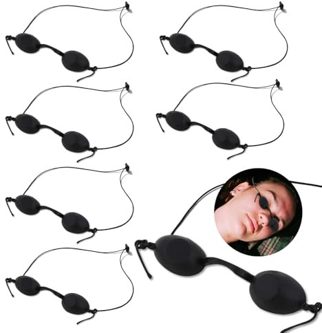 6 Piezas Gafas Protectoras Solarium UV Negras - Ajustables, Protección Ocular Suave y Duradera para IPL, Cosmética con Láser, Limpieza de Cejas - Gafas de Bronceado de Seguridad