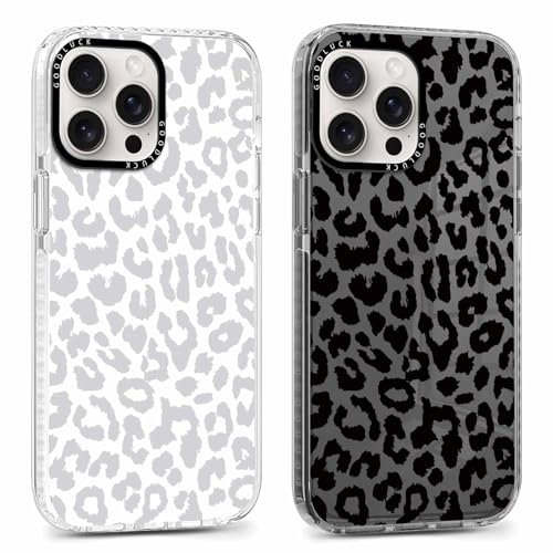 Yoedge 2 Pack Transparent Leopard Phone Case for iPhone 16 Pro Max 6.9,Ultrathin Soft TPU Silicone with Aesthetics Cheetah Pattern,Shockproof Bumper Protector Matte Clear Cover,for iPhone 16 Pro Max