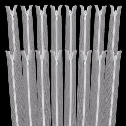 FINGERINSPIRE 16 cerniera invisibili trasparenti lunghe 33,5 cm, in nylon traslucido, accessori per cucire cerniere in plastica, anelli di sollevamento per borse da cucito