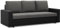 Mebligo - Sofa Dreisitzer Wohnzimmer mit Schlaffunktion, Bettkasten und Kunsteleder 220x92x92 (BxHxT) Grau und Schwarz Luna, Schlafsofa Platzsparend, Schlafcouch, Sofabett, Sofa Bed, Bettsofa