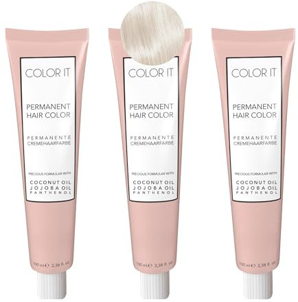 COLOR.IT by BM - Permanente Ansatz Haarfarbe in Salonqualität, 3x 100ml (12.07 Superaufheller Platinblonde Irise, 3er Pack)