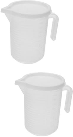 Cabilock 2 Vasos Medidores Grandes Recipiente Medidor Tazas De Piscina Jarra Medidora Jarra De Mezcla Graduada Contenedor De Mezcla Química Taza De Aceite De Motor Jarra Reutilizable