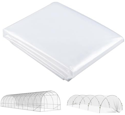 Outsunny Bâche pour Serre, bâche Plastique Transparente 6 x 10 m, imperméable et résistante aux UV, bâche Protection Serre en polypropylène 150g/m², Transparent