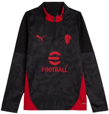 A.C. Milan Unisex Kinder Maglia Training Con Zip 1/4 Bambino Sweatshirt für Training, Saison 2025/2026, offizielles Produkt