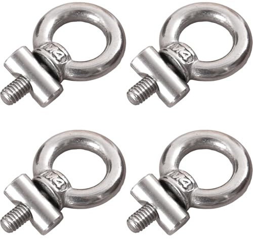 Ezranova 4 Sets Stainless Steel Awning Rail Stoppers Kit,M4 Lifting Eye Nut Ring Shape,End Stoppers Blocking,for Caravan Motorhome Campervan Camping Tent Equipment Awning Rail