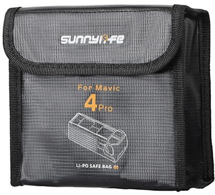 OURHZTB Explosionsgeschützte, feuerfeste Lipo-Batterie-Sicherheitstasche für DJI Mavic 4 Pro Drohnenbatterien, sichere Aufbewahrungstasche, Schutztasche (Aufbewahrung von 3 Batterien)