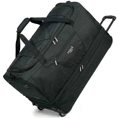 FERGÉ XL große Reisetasche mit Rollen erweiterbar und Schuhfach - Trolley mit Spanngurten Weichgepäck Reisetasche Weekender Paris