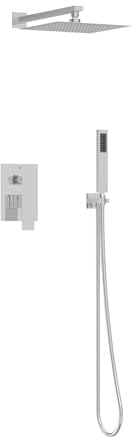 Balneo Colonne de Douche – Montage mural pour un usage confortable – Pommeau de douche avec douchette – Système de douche économe en eau – Confort et design – Chrome – Modèle 3