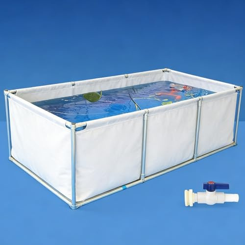 Piscinas De Marco, 1/2/3m Small Frame Piscina Desmontable, Estanque de Lona, Estanque de Peces de Lona de PVC, Estanque sobre el Suelo para Almacenamiento de Agua y riego de jardín3*2.5 * 0.4M