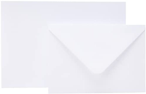 Craft UK 50 Cards and Envelopes, White, 5 x 7-Inch